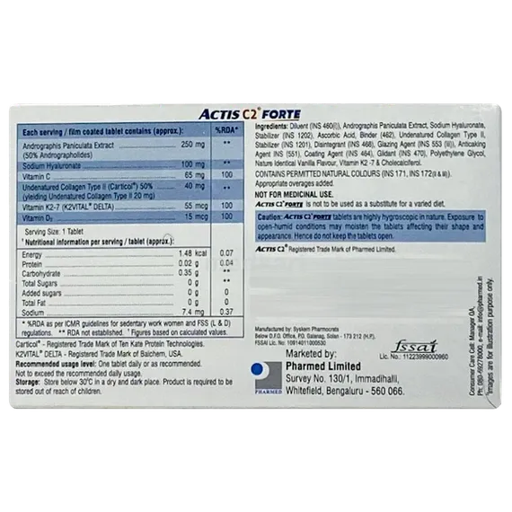 actis c2 forte tablet 10's
